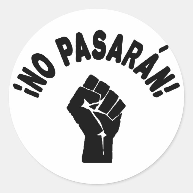 Pegatina Redonda No Pasarán Pasarán (Anverso)