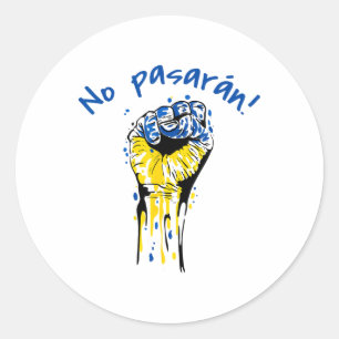 Pegatina Redonda No Pasarán Socialista Guerra Civil Española Ucrani