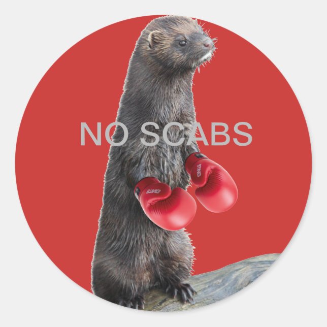 Pegatina Redonda NO pegatinas SCABS (Anverso)