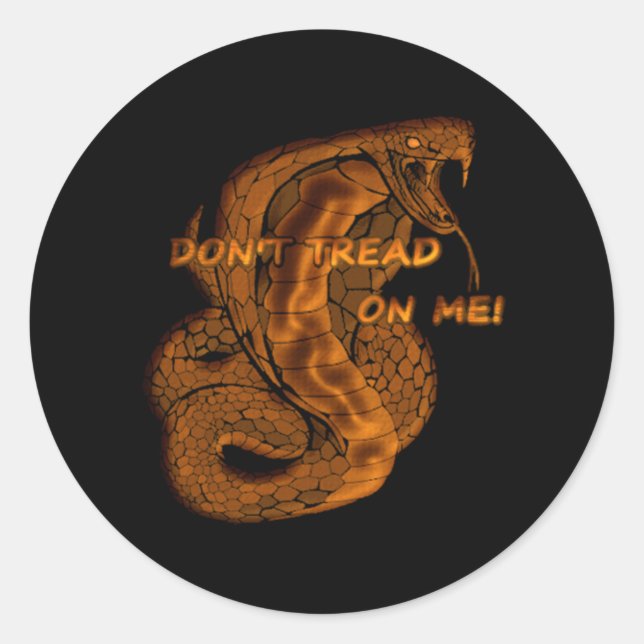 Pegatina Redonda No pise en mí la serpiente (Anverso)