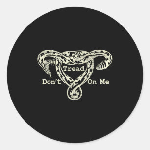 Pegatina Redonda No Pises Mi Útero Serpiente Pro Roe Feminista
