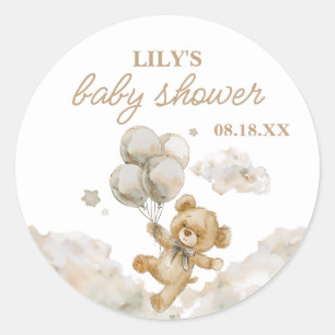 Pegatina Redonda No Podemos Esperar Gender Neutral Baby Shower