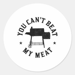 Pegatina Redonda No puedes vencer a mi cocinero de parrilladas de c