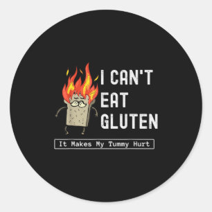 Pegatina Redonda No puedo comer Gluten hace que me duele la melena
