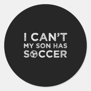 Pegatina Redonda No puedo, mi hijo tiene fútbol, divertido papá o m