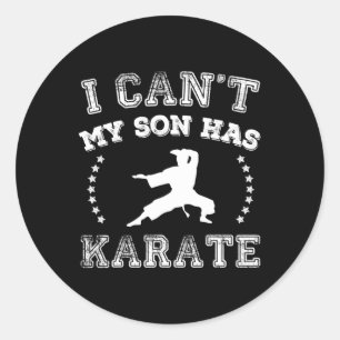Pegatina Redonda No Puedo Mi Hijo Tiene Karate Padres Deportes