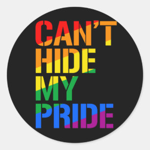 Pegatina Redonda No puedo ocultar mi camiseta de orgullo