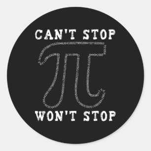 Pegatina Redonda No puedo parar el día de las matemáticas