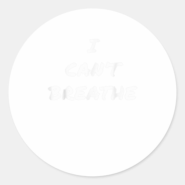 Pegatina Redonda No puedo respirar las vidas negras importan protes (Anverso)
