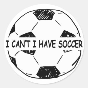 Pegatina Redonda No puedo tener fútbol