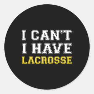 Pegatina Redonda No puedo tener Lacrosse Lax Stick Lacrosse Player