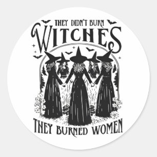 Pegatina Redonda No quemaron brujas mujeres feministas Wi-Fi