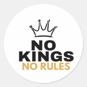 Pegatina Redonda No Reyes No Reglas Diseño Gráfico Corona Minimalis