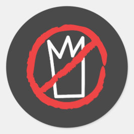 Pegatina Redonda No reyes protestan logo de corona