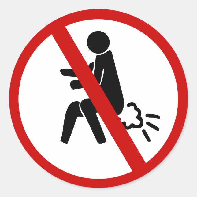 Pegatina Redonda NO ⚠ Rótulo de inodoros tailandeses divertidos ⚠ (Anverso)