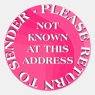 Pegatina Redonda No sabido en esta dirección