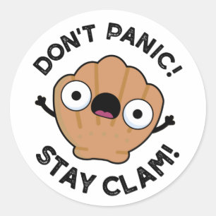 Pegatina Redonda No se asusten con Clam Funny Animal Pun