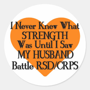 Pegatina Redonda No se conoce la fuerza/corazón/marido...RSD/CRPS