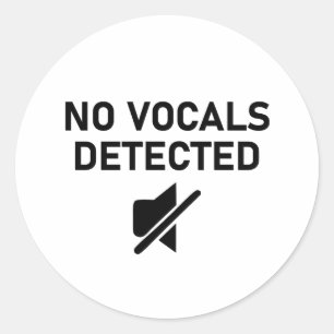 Pegatina Redonda No se detectaron vocales con diseño de audio mínim