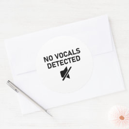 Pegatina Redonda No se detectaron vocales con diseño de audio mínim