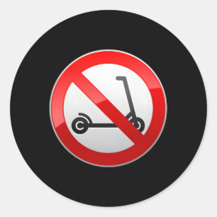 Pegatina Redonda No se permite el Rótulo de Scooter