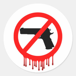 Pegatina Redonda No se permiten armas = Muertos inocentes