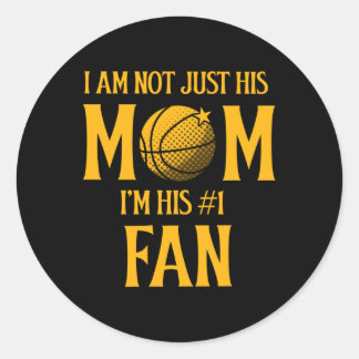 Pegatina Redonda No Solo Soy Su Mamá, Soy Su Fan De Baloncesto #1