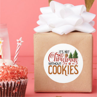 Pegatina Redonda No son Navidades sin cookies