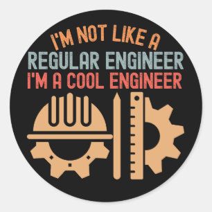 Pegatina Redonda No soy como un ingeniero normal, soy un ingeniero 