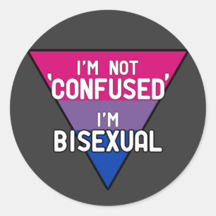 Pegatina Redonda No soy confuso, yo soy bisexual
