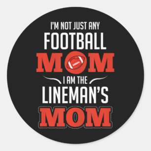 Pegatina Redonda No soy cualquier mamá futbolera, soy la de Lineman