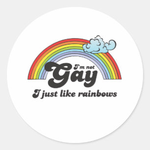 Pegatina Redonda No soy gay oscuro