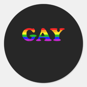 Pegatina Redonda No soy gay, pero mi novio es gracioso, cita a Lgbt