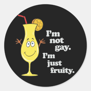 PEGATINA REDONDA NO SOY GAY. SOLO SOY AFEMINADO.