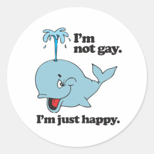 Pegatina Redonda NO SOY GAY. SOY FELIZ.png