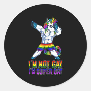 Pegatina Redonda No soy gay, soy super gay