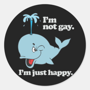 PEGATINA REDONDA NO SOY HOMOSEXUAL. SOLO ESTOY FELIZ