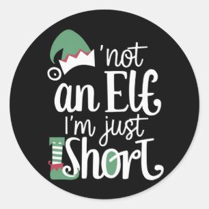 Pegatina Redonda No soy un elfo Soy sólo Navidades divertidos y cor