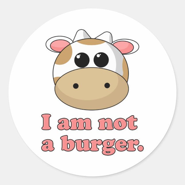 Pegatina Redonda No soy una hamburguesa (Anverso)