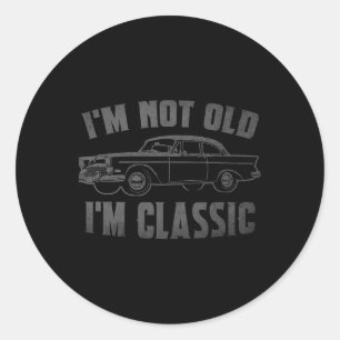 Pegatina Redonda No soy viejo Soy Clic Funny Car Graphic Fathers Da