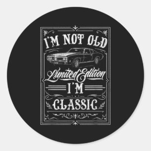 Pegatina Redonda No soy viejo soy Clic Funny Car Vintage Mens y amp