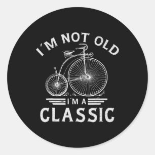 Pegatina Redonda No Soy Viejo, Soy Un Clásico Padre De Bicicletas P