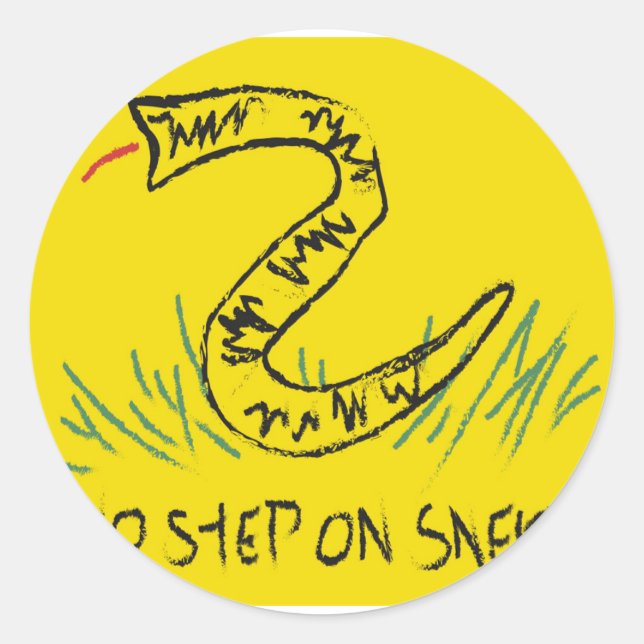 Pegatina Redonda No Step On Snek Gadsden Flag (Anverso)