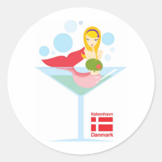 Pegatina Redonda no tan pequeña sirena