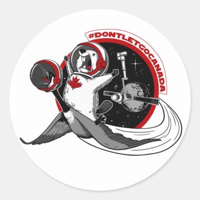Pegatina Redonda ¡No te des por vencido en Canadá! (Anverso)