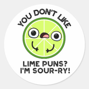Pegatina Redonda No te gustan los Lime Puns. Soy una fruta muy dive
