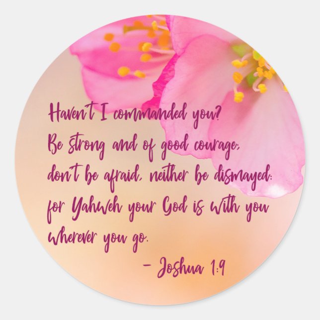 Pegatina Redonda No Te He Mandado Floral Cristiana (Anverso)