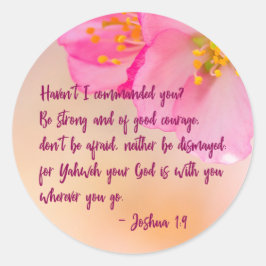 Pegatina Redonda No Te He Mandado Floral Cristiana