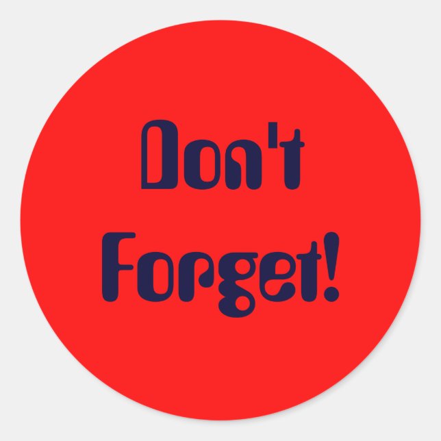 Pegatina Redonda ¡No te olvides! (Anverso)
