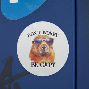 Pegatina Redonda No te preocupes Capy Happy Capybara